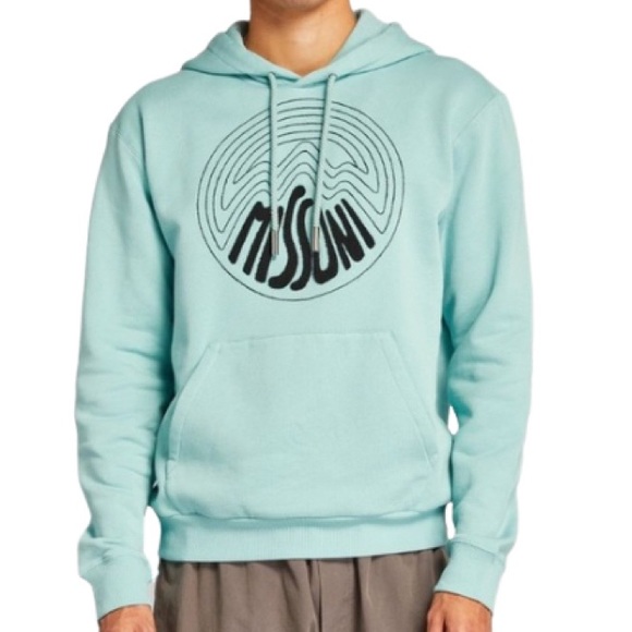 NWT Missoni Aquamarine Embroidered Medallion Logo Hoodie - Sz S - Picture 1 of 9